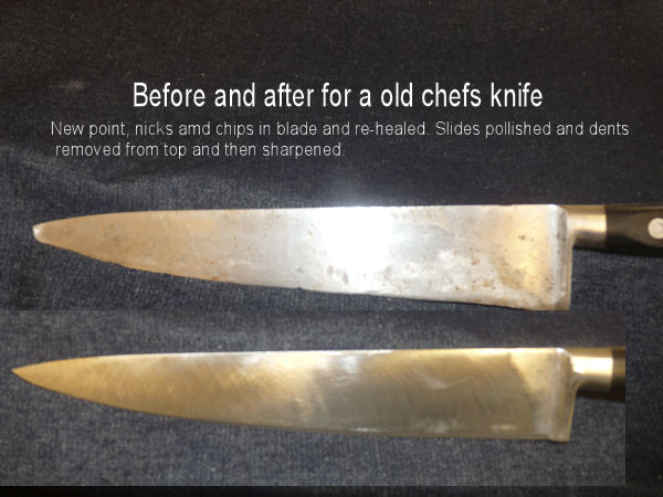 Before and after chef's knife